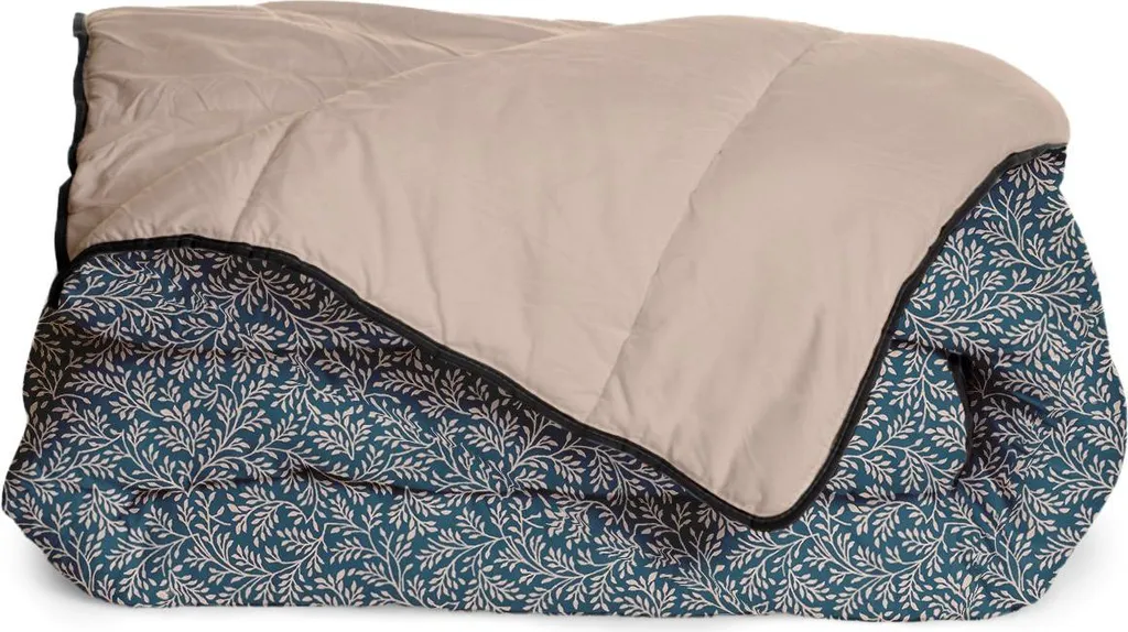 Couette Chaude 140x200 cm Motif Omara Bleu Calin pour Lit 1 Personne
