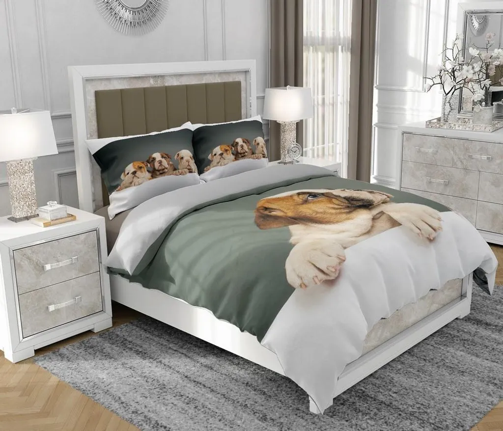 Biancheria da Letto SOVIO Cane 200x220 - Set 100% Cotone Multicolore