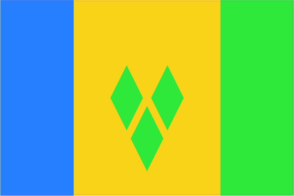 Kiwistar WANDTATTOO Sticker Fahne Flagge Aufkleber St. Vincent und die Grenadinen 60 x 40cm - Dekoration für Kinderzimmer Schlafzimmer Wohnzimmer ...