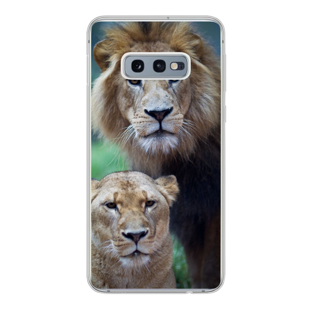 MuchoWow Handyhülle Schutzhülle Hülle für Samsung Galaxy S10e Porträt - Löwe Silikon Softcase Handy Hülle - Handy