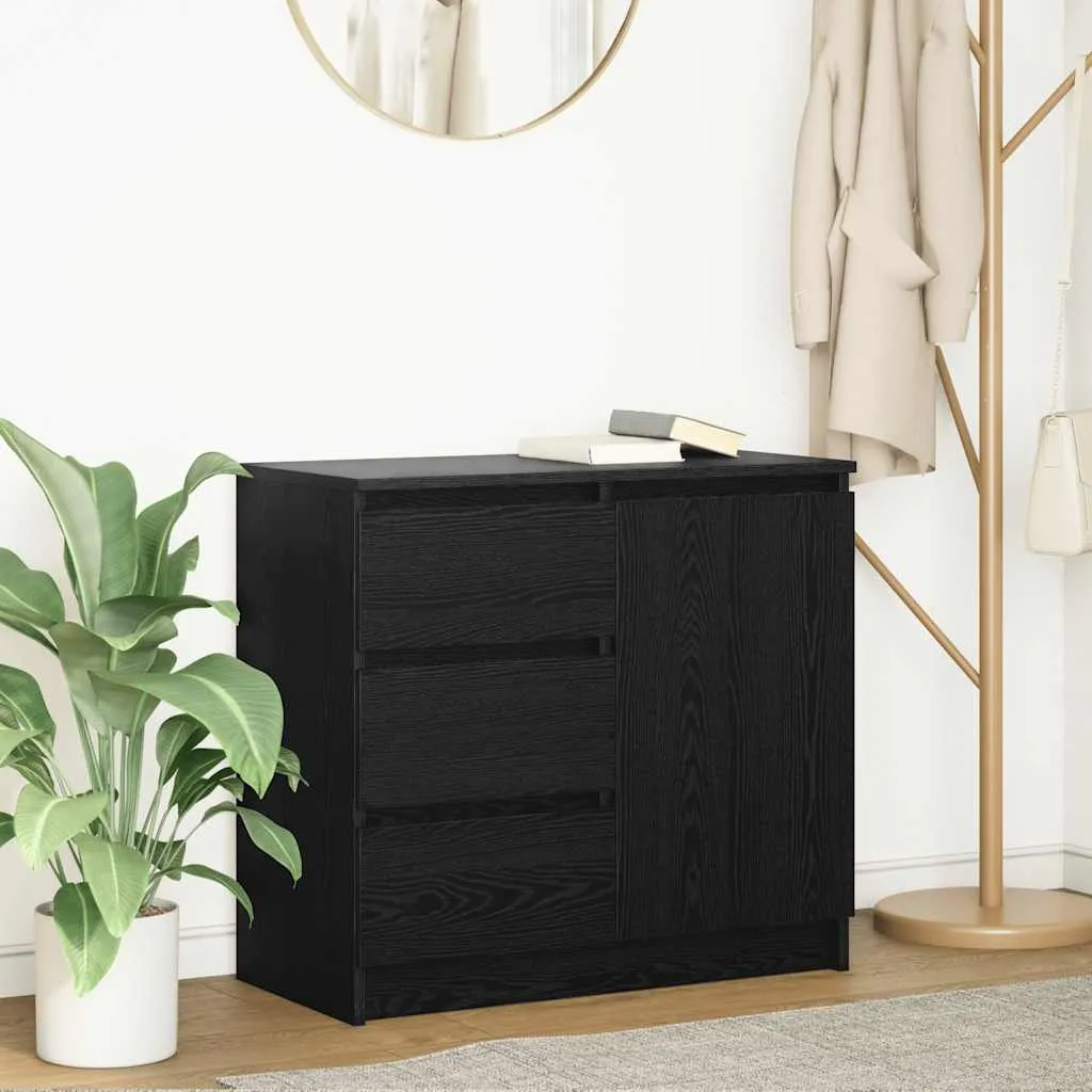 Mobile Buffet vidaXL Rovere Nero 71x35x65 | Arredo Interni Moderno