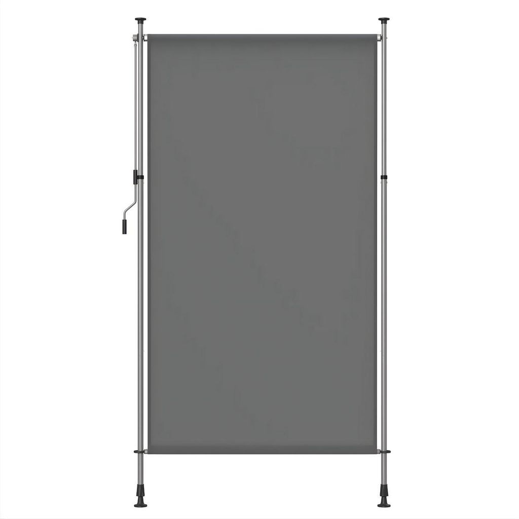 Vertikale Seitenmarkise / Senkrechtmarkise – Höhenverstellbar 150×(220–300) cm – Ohne Bohren – Handkurbel – Stahl & Polyester – Anthr...