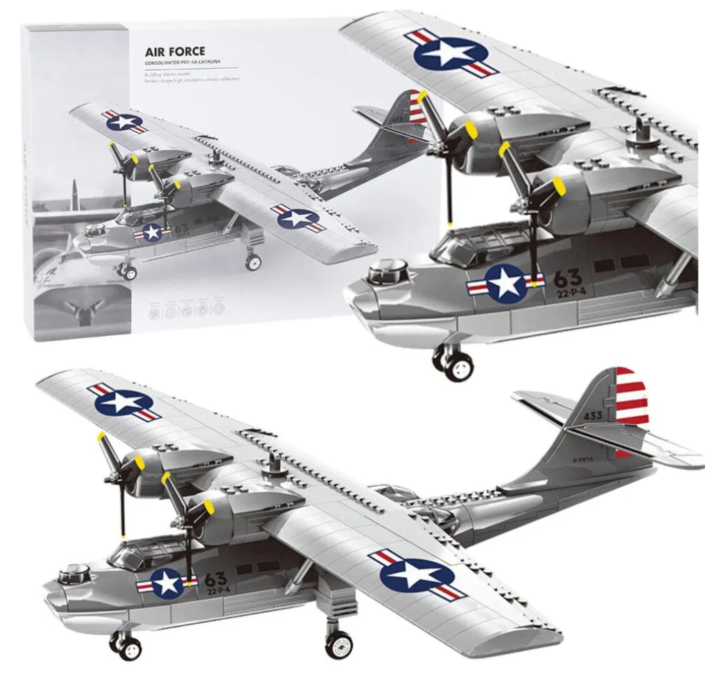 Catalina PBY-5A Avion Militaire en Briques de Construction - 364 Pièces