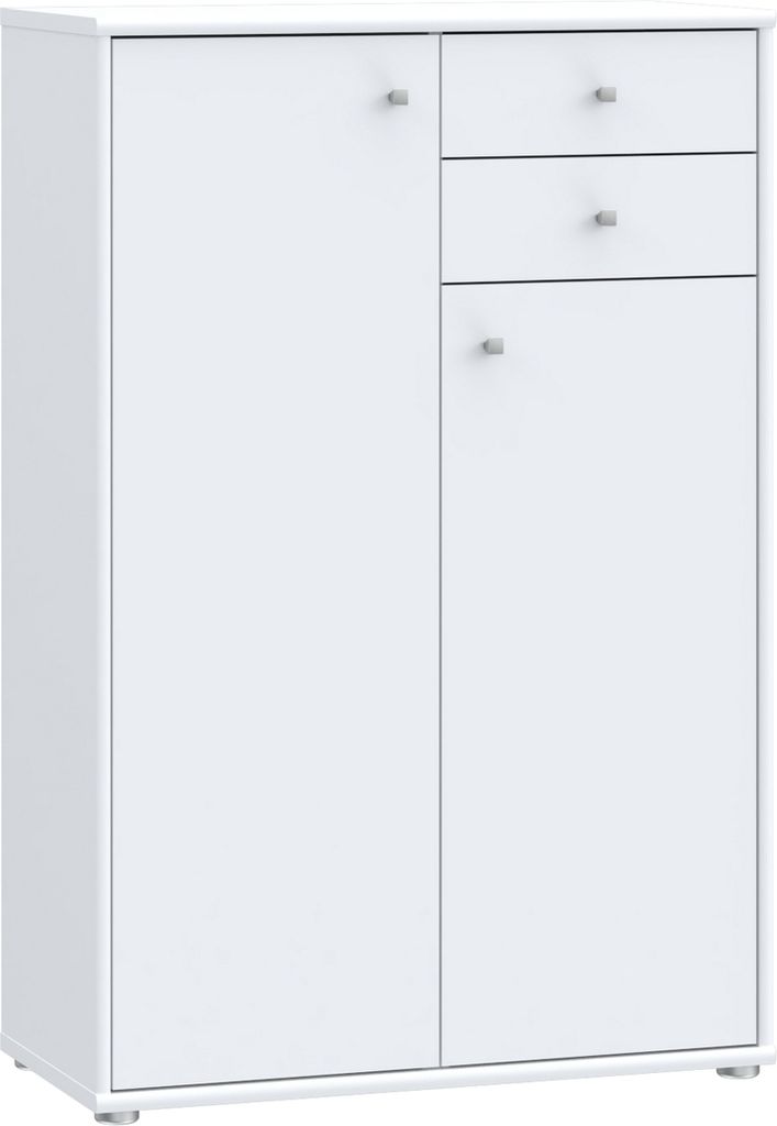 Hochkommode >TEMPRA2< 2 Türen, 2 Schübe, in Weiss - 73,7x111,1x34,8cm (BxHxT)