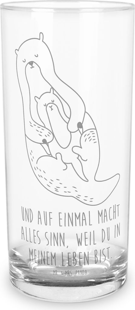 Mr. & Mrs. Panda Glas Otter Kind 200 ml - Transparent - Geschenk, Mutter, Geburt, Longdrinkglas, Baby, Wasserbecher, Tochter, Wasserglas, Trinkglas...