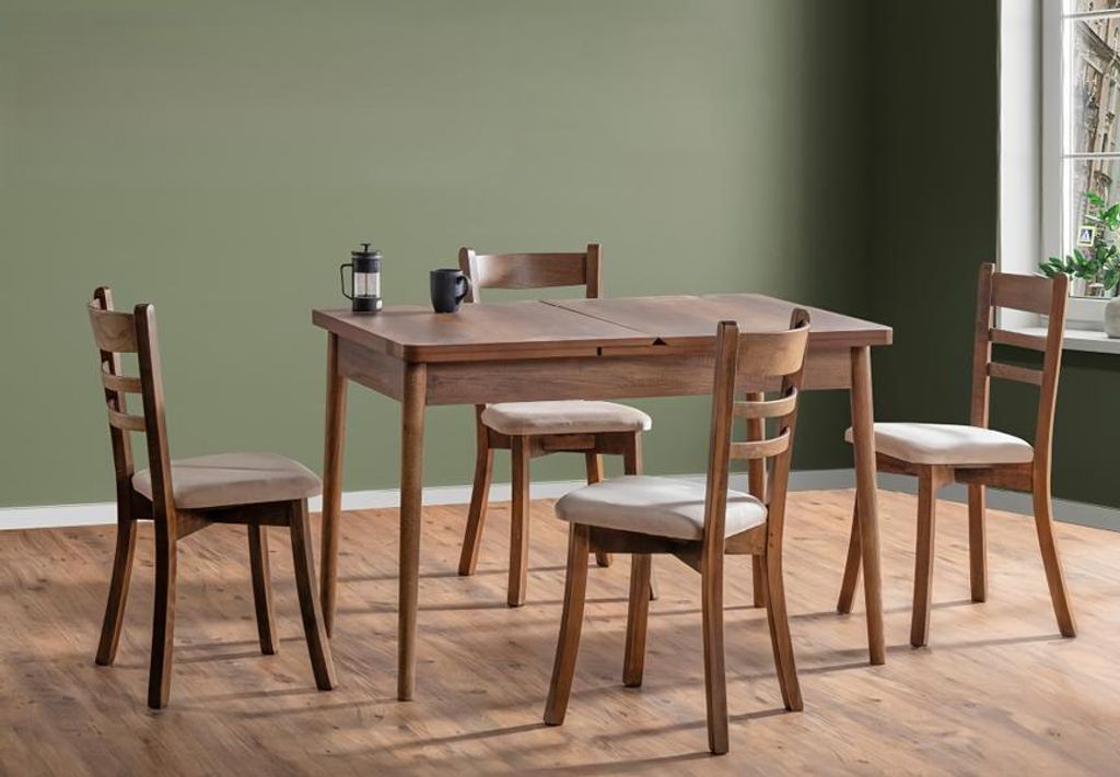 Esszimmer Set Hochwertig Garnitur Tisch 4x Stühle Design Modern Möbel Esstisch