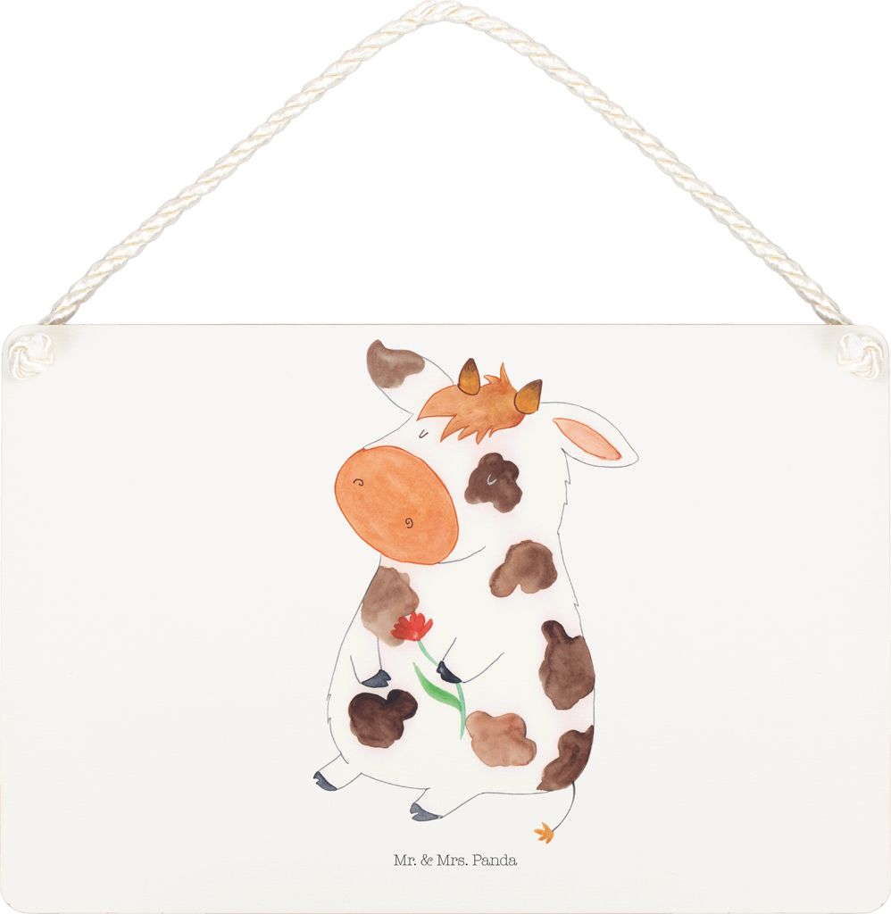 Mr. & Mrs. Panda Schild Kuh DIN A5 - Weiß - Geschenk, Dekobrett, wandtafel, kleine aufmerksamkeit, Kühe, Hof, Milch, Bauernhof, Spruch, holzbild,...