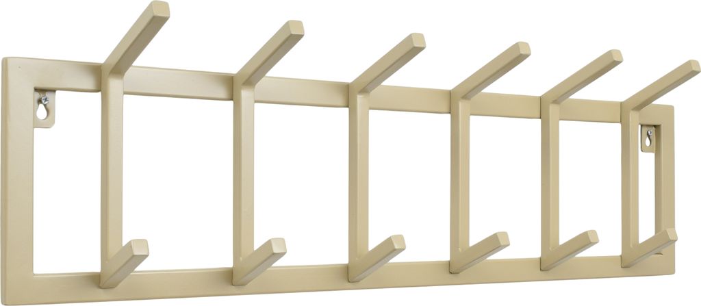 LOFT42 Garderobenständer Jaimy Single – Beige – Metall – 6 Doppelhaken – 80 x 24 x 12 cm