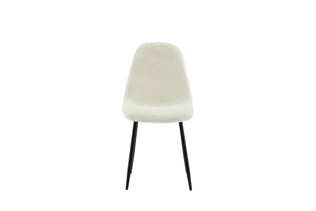 Sedia Elegante Polar Teddy Bianca - Seduta Glamour Bouclé