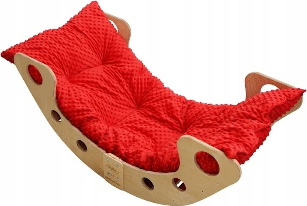 Skyline Holz Kletterbogen Klettergerüste Kletterdreieck Baby Kletterwippe Holzbogen für Kinder Montessori Lack Klappbar, mod.B, 110x51x48cm, Rot