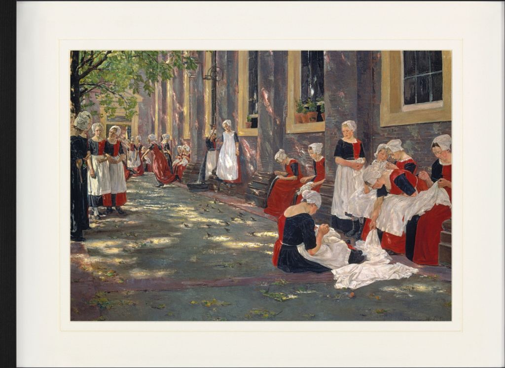 Max Liebermann Gerahmtes Bild Mit Edlem Passepartout | Wand-Bilder | Im Bilderrahmen - Freistunde Im Amsterdamer Waisenhaus, 1881-1882 (60 x 80 cm)