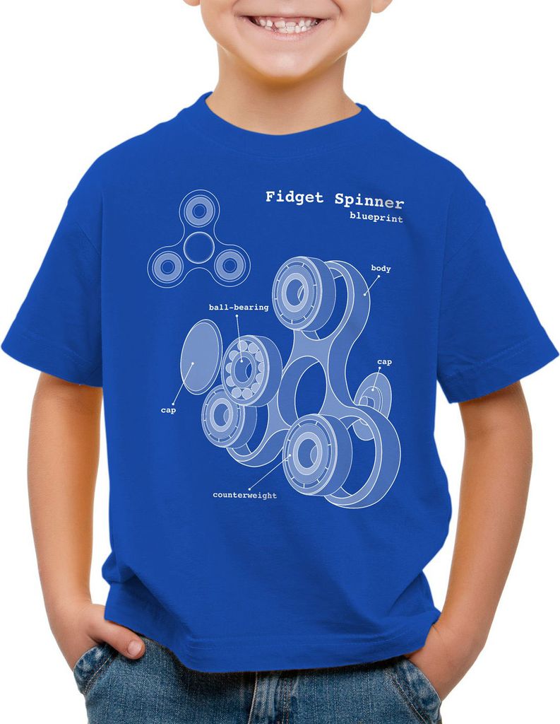 style3 Fidget Hand Spinner Kinder T-Shirt Handspinner Toy Blaupause