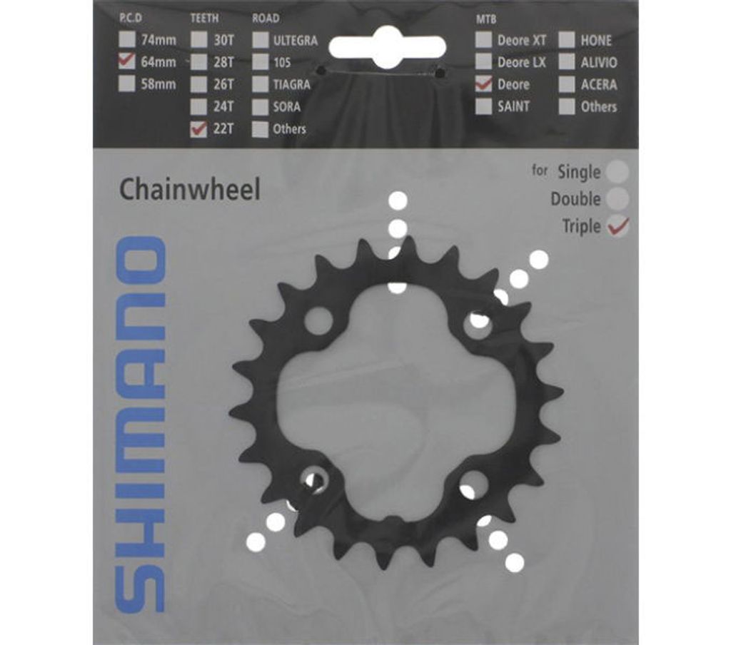 SHIMANO Deore FC-M590 22Z, Kettenblatt, schwarz, Y1LD22000 Produktbild 