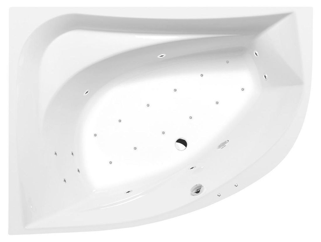 Polysan TANYA L Whirlpool-Badewanne, 160x120x49cm, Active Hydro-Air, Chrom