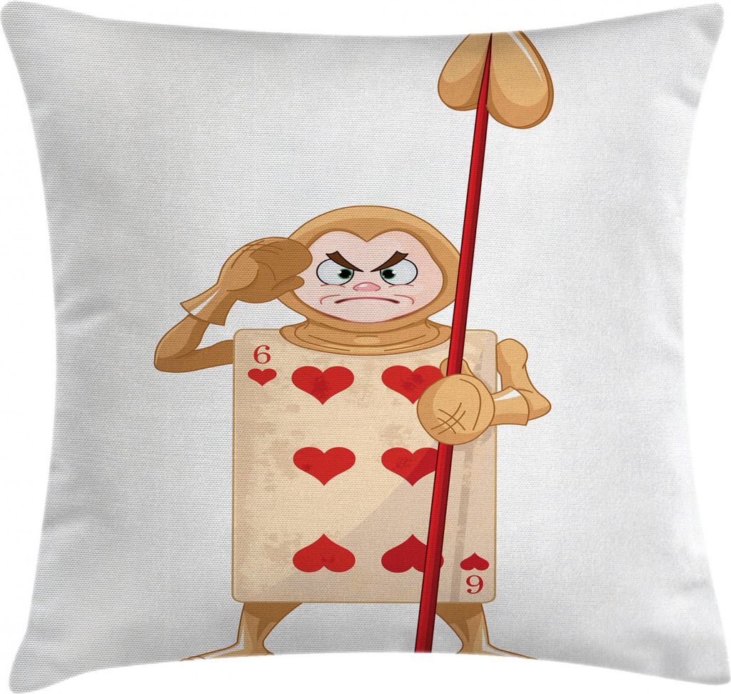 ABAKUHAUS Karikatur Kissenbezug, Spielkarte, Waschbar mit Reißverschluss Kissenhülle mit Farbfesten Klaren Farben Beidseitiger Druck, 40 x 40 cm,...
