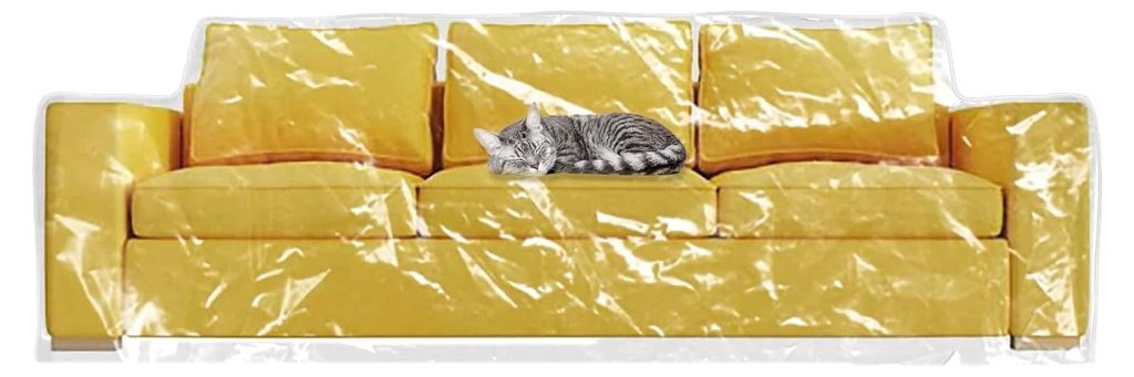 Robuster Kunststoff-Couchbezug, wasserdicht, dicker, transparenter Sofaschutz - Schutz vor Krallen von Haustieren, Katzen und Hunden, Vinyl-Sofa-Sc...
