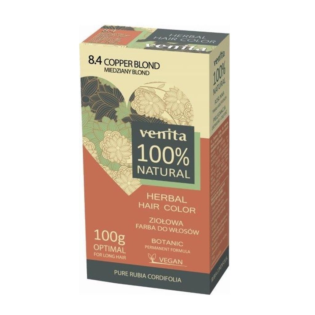 Venita Kräuter-Haarfarbe Kupferblond 8.4 - 100g: Natürliche Produktbild 