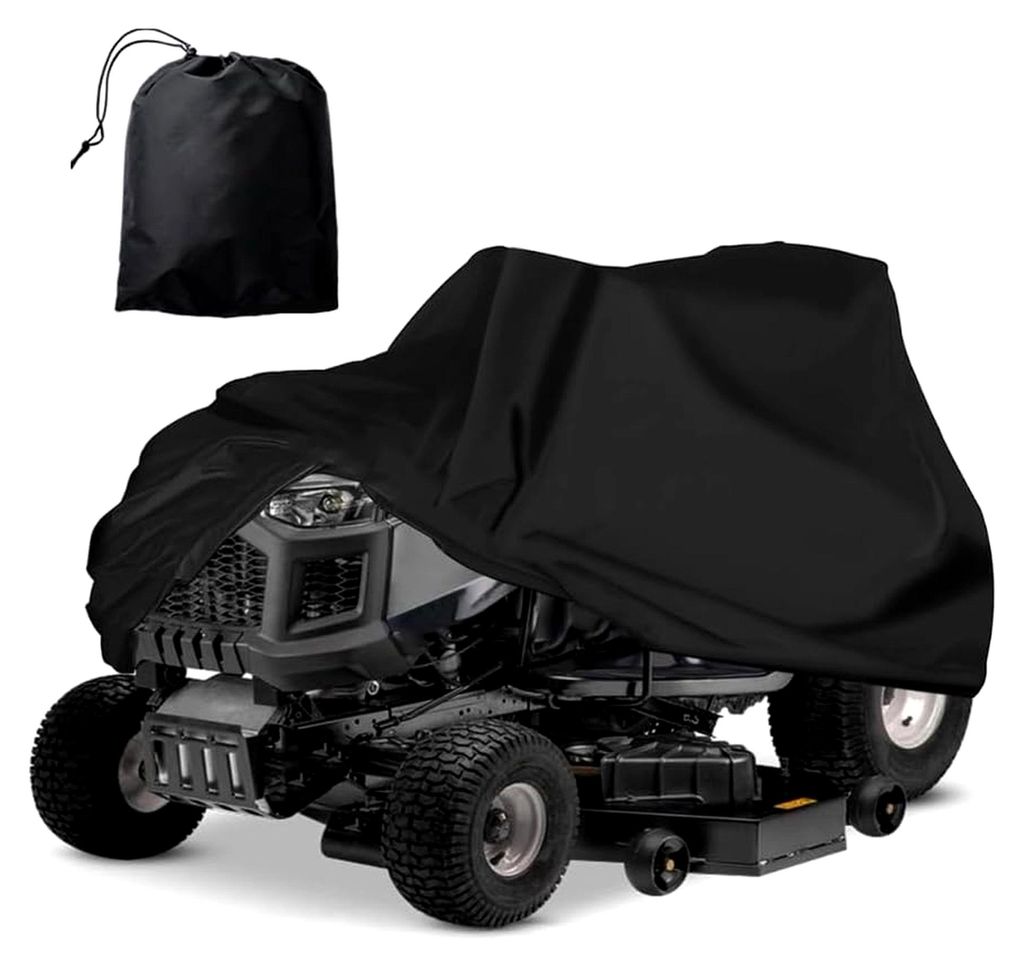 Abdeckplane für Rasentraktor 183x137x117 cm – wasserdichtes 420D-Polyester in Schwarz