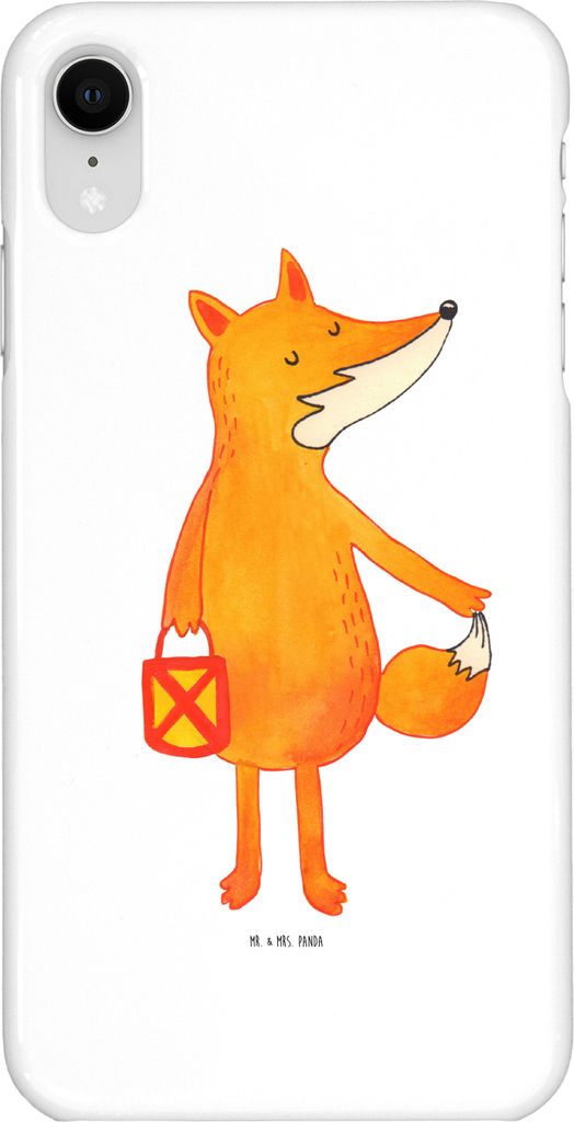 Mr. & Mrs. Panda Iphone XR Handyhülle Fuchs Laterne - Weiß - Geschenk, Selbstbewusst, Premium Kunststoff, Handy Case, Sankt Martin