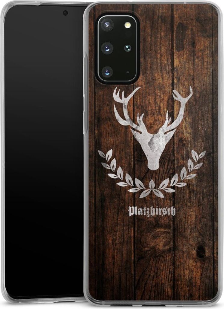 DeinDesign Slim Hülle für Samsung Galaxy S20 Plus 5G Silikon Case Ultra Dünn Handyhülle Hirsch Holz Holzoptik