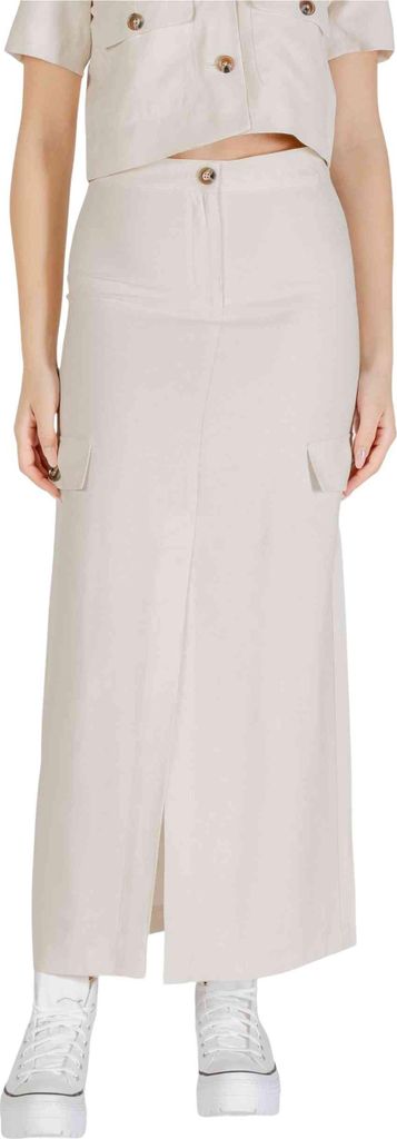 Jacqueline De Yong Skirt 077-51116182405459 in Beige color size medium