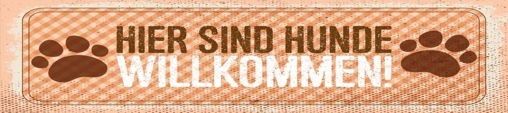 vianmo Holzschild 46x10 cm Hunde willkommen