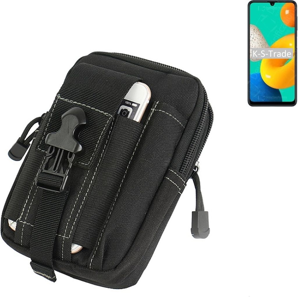 K-S-Trade Gürtel Tasche kompatibel mit Samsung Galaxy M32 Gürteltasche Holster Schutz Hülle Handy Hülle Smartphone outdoor Handy-Hülle schwarz