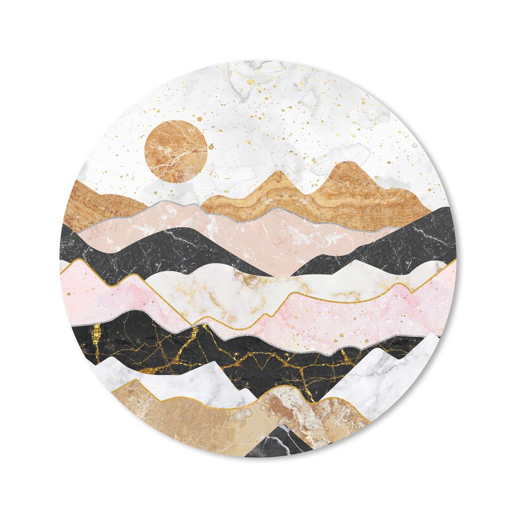 MuchoWow Mauspad Mousepad Marmor - Pastell - Gold 20x20 cm - Mousepads - Maus Mat - Pad - Mausunterlage - Schreibtischmatte