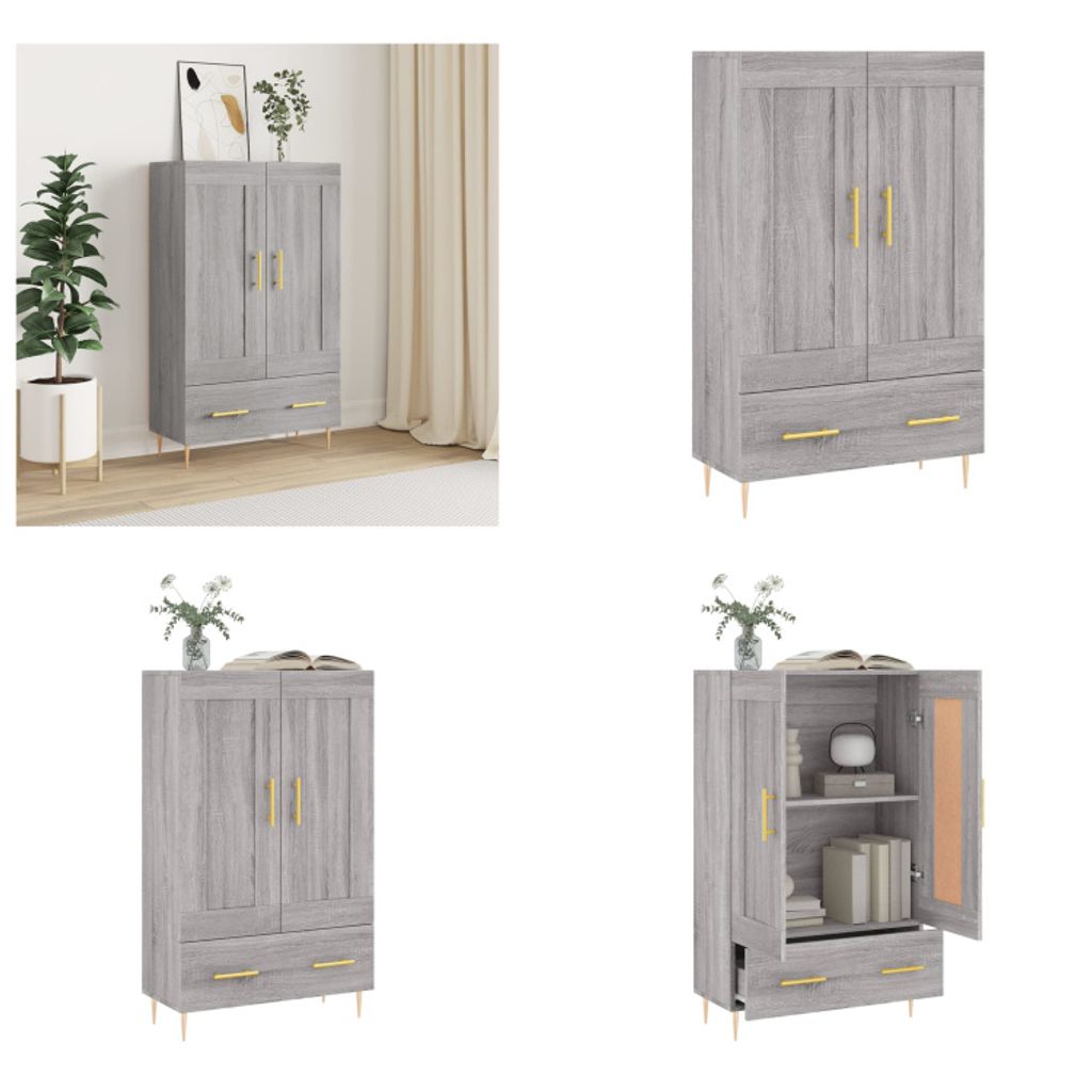 vidaXL Highboard Grau Sonoma 69,5x31x115 cm Holzwerkstoff - Highboard - Highboards - Sideboard - Schrank