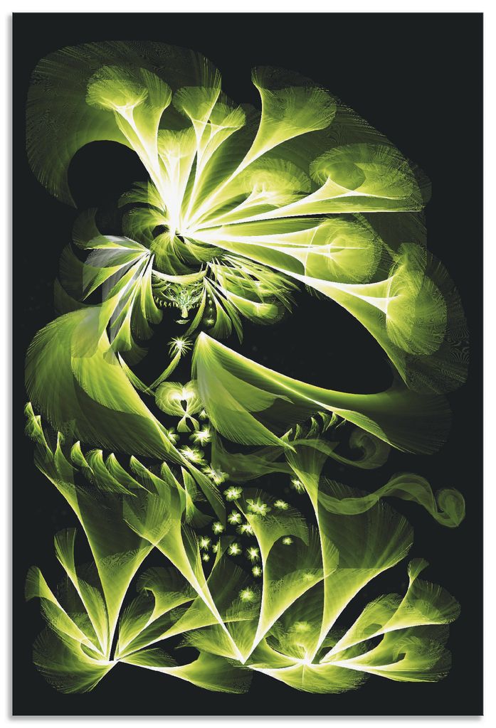 ARTland Wandbild Alu für Innen & Outdoor Grüne Gartenfee Größe: 60x90 cm