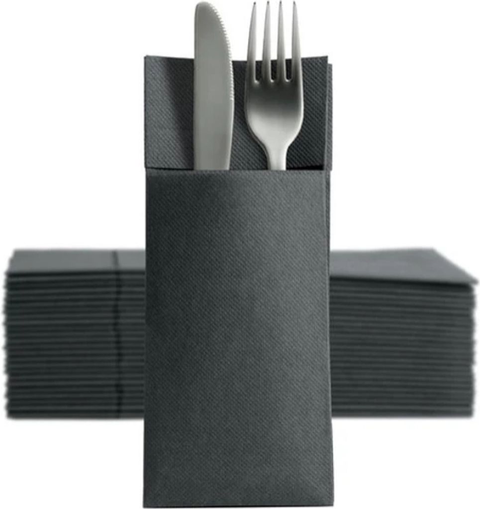 1250 Softpoint Besteckservietten Bestecktaschen schwarz