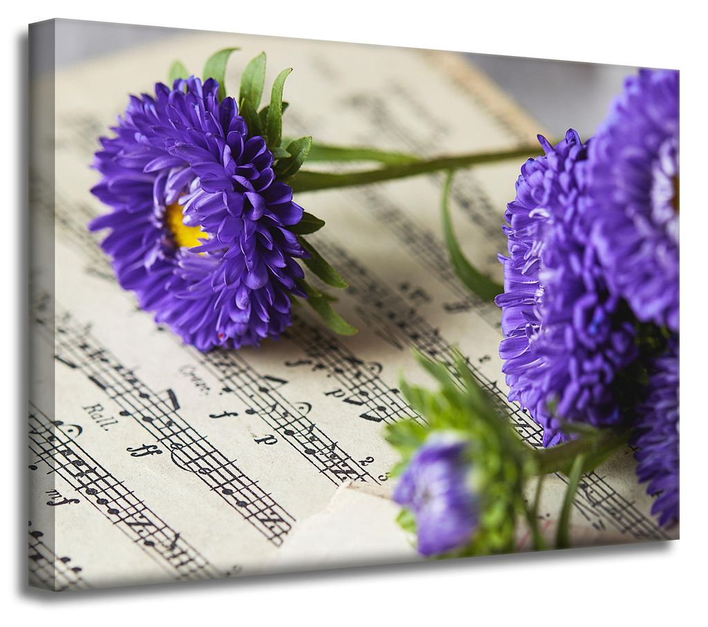 Leinwandgemälde „Musikblumen auf der Partitur“ 40x30