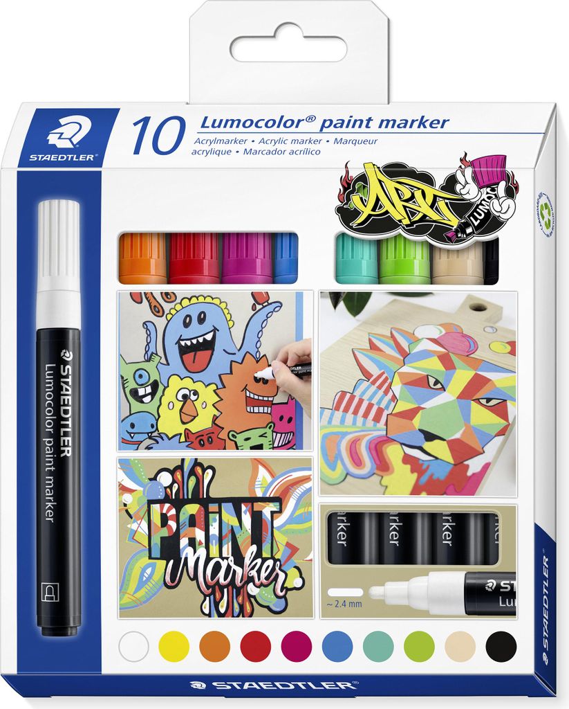 Staedtler - Lumocolor-Farbmarker, 10er-Satz