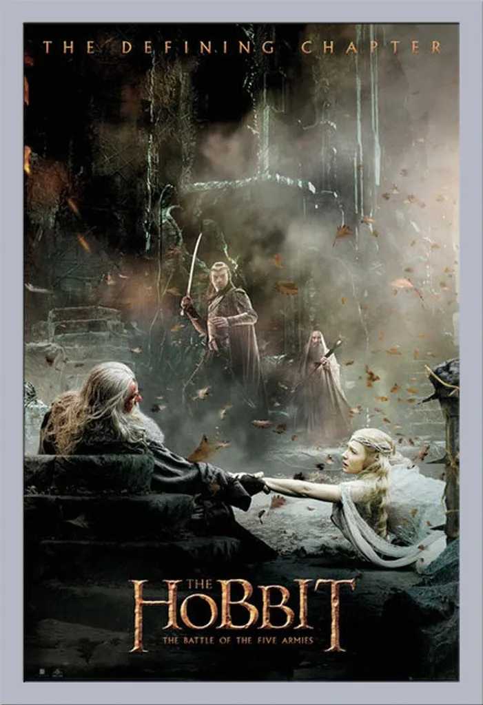 Quadro Lo Hobbit Aftermath Cornice Argento Shinsuke MDF e Acrilico - 1