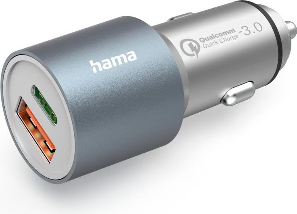 Auto-Schnellladegerät, 1x USB-C PD, 1x USB-A QC, 38 W, Produktbild 