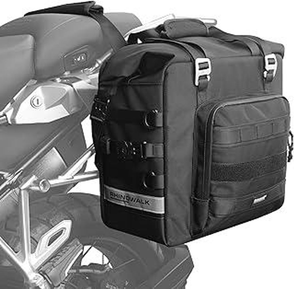Rhinowalk Motorrad Gepäckträgertasche Satteltasche 25L Motorradtasche Wasserdicht Motor Seitentasche Gepäcktasche Hecktasche Hinterradtasche