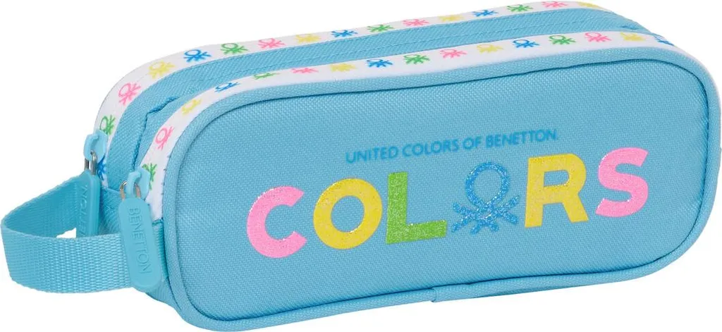 Astuccio Benetton Spring Azul Cielo 21cm - Doppio Scomparto Safta Originale