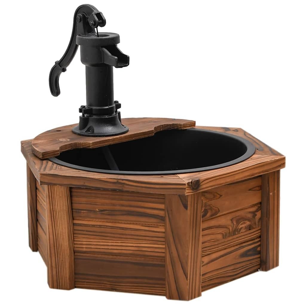 vidaXL Fontana da giardino con pompa 57x57x53 cm in legno Immagine del prodotto 