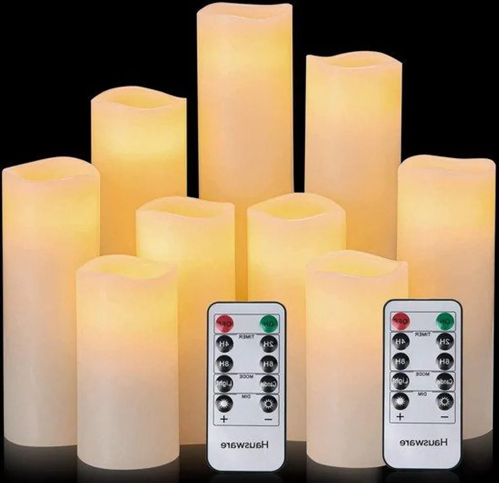 Bougies LED à flamme vacillante et télécommande pour Noël - Lot de 6