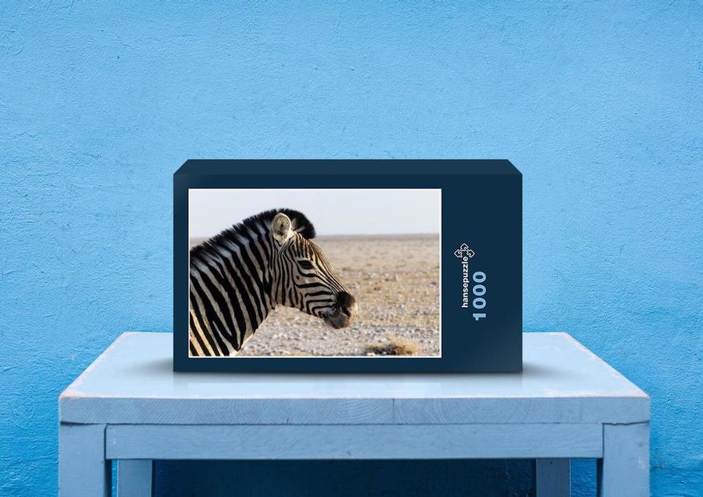 hansepuzzle 83100 - Zebra Puzzle, 1000 Teile, Natur, 60,0 x 46,0cm mit hochwertiger Aufbewahrung, Kartonbox und wiederverschließbarem Beutel
