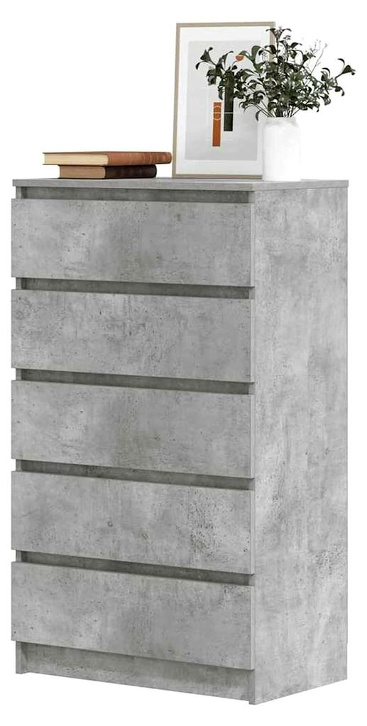 Schubladenschrank in Betongrau 60x36x103 cm aus Holzwerkstoff für Küchenunterschränke