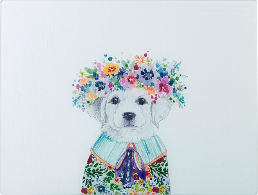 Mikasa Tipperleyhill Protector de Arbeitsplatte de Glas, geformt de dog illustriert mit extravaganten Farben, leicht de reinigen, wertet die Küche...