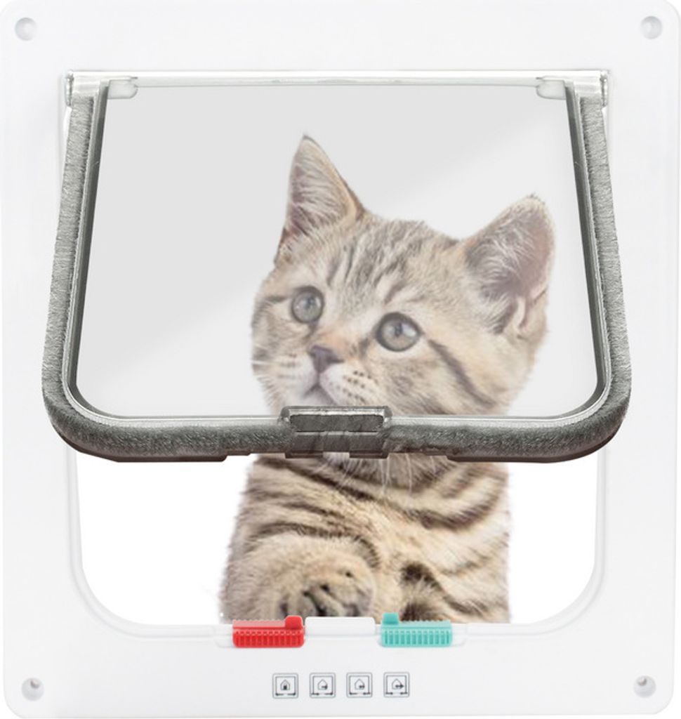 Jopassy Katzentür Katzenklappen Pet Hundeklappe für Katzen 4-Wege Flap Katzenklappe für Hunde PetSafe