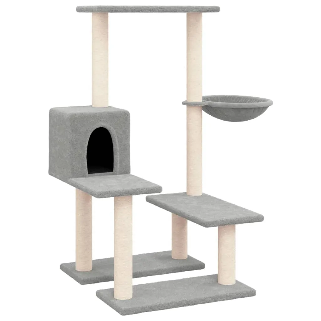 vidaXL Tiragraffi a Colonna in Sisal 94,5 cm - Design Grigio Chiaro