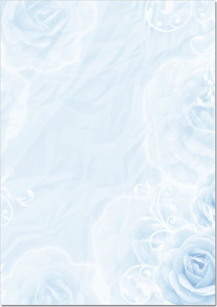 Motiv Briefpapier (Blau-Blumen-5011, A4, 25 Blatt). Einseitig bedrucktes Briefpapier, beschreibbar, Motivpapier für alle Drucker/Kopierer geeignet