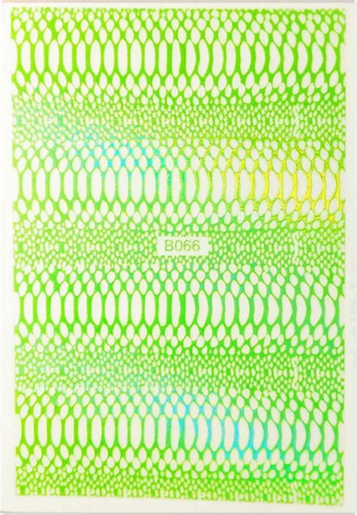 Nagelsticker dünn selbstklebend irisierend Schlangenhaut Snake Skin grün