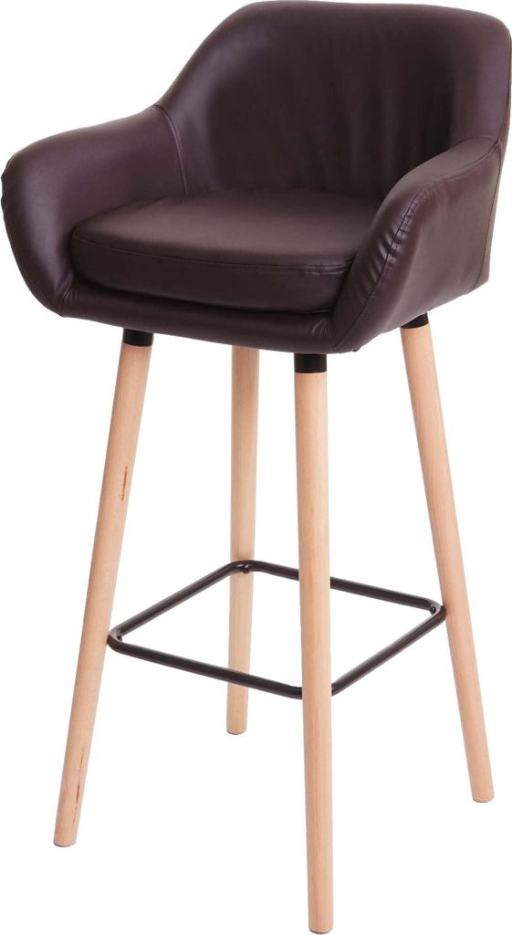Barhocker Malmö T381, Barstuhl Tresenhocker MVG- Kunstleder, braun