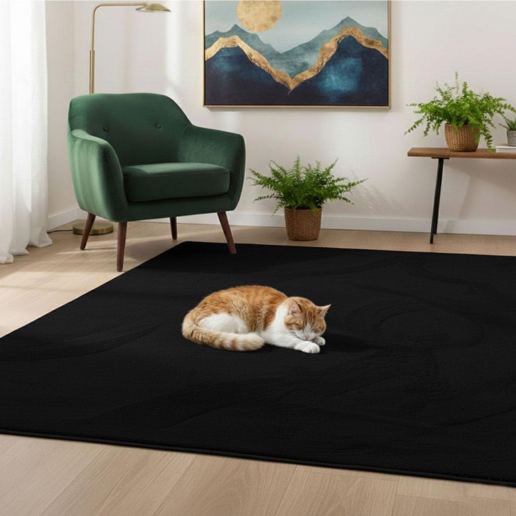 Teppich Wohnzimmer Schlafzimmer Flauschig, kurzflorig – waschbar und Fußbodenheizung geeignet