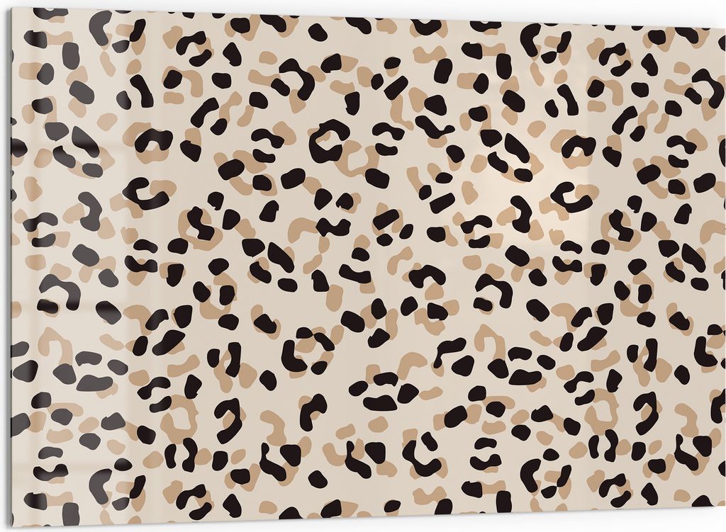 DEQORI Küchenrückwand Glas 60x40 cm 'Leopardenglanz' Spritzschutz Bad Rückwand Küche