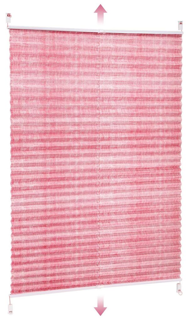 Plissee Klemmfix ohne Bohren 60x120cm Rot Sichtschutz Blickdicht Sonnenschutzrollo Lichtschutz Faltrollo Jalousie Rollos für Fenster und Tür